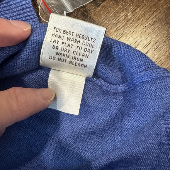 Peter Millar Men's Blue 100% Merino Wool Pullover Long Sleeve Sweater 2XL *Flaws - Picture 7 of 11